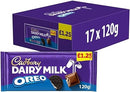 Cadbury Dairy Milk Oreo Bar Pack of  17 x 120g