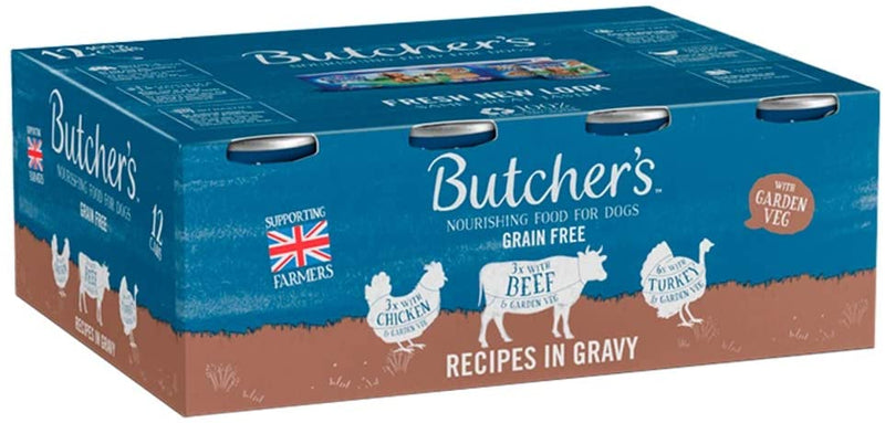 Butcher's Recipes Dog Food in Gravy Tins, Pack of 24 x 400 Gram