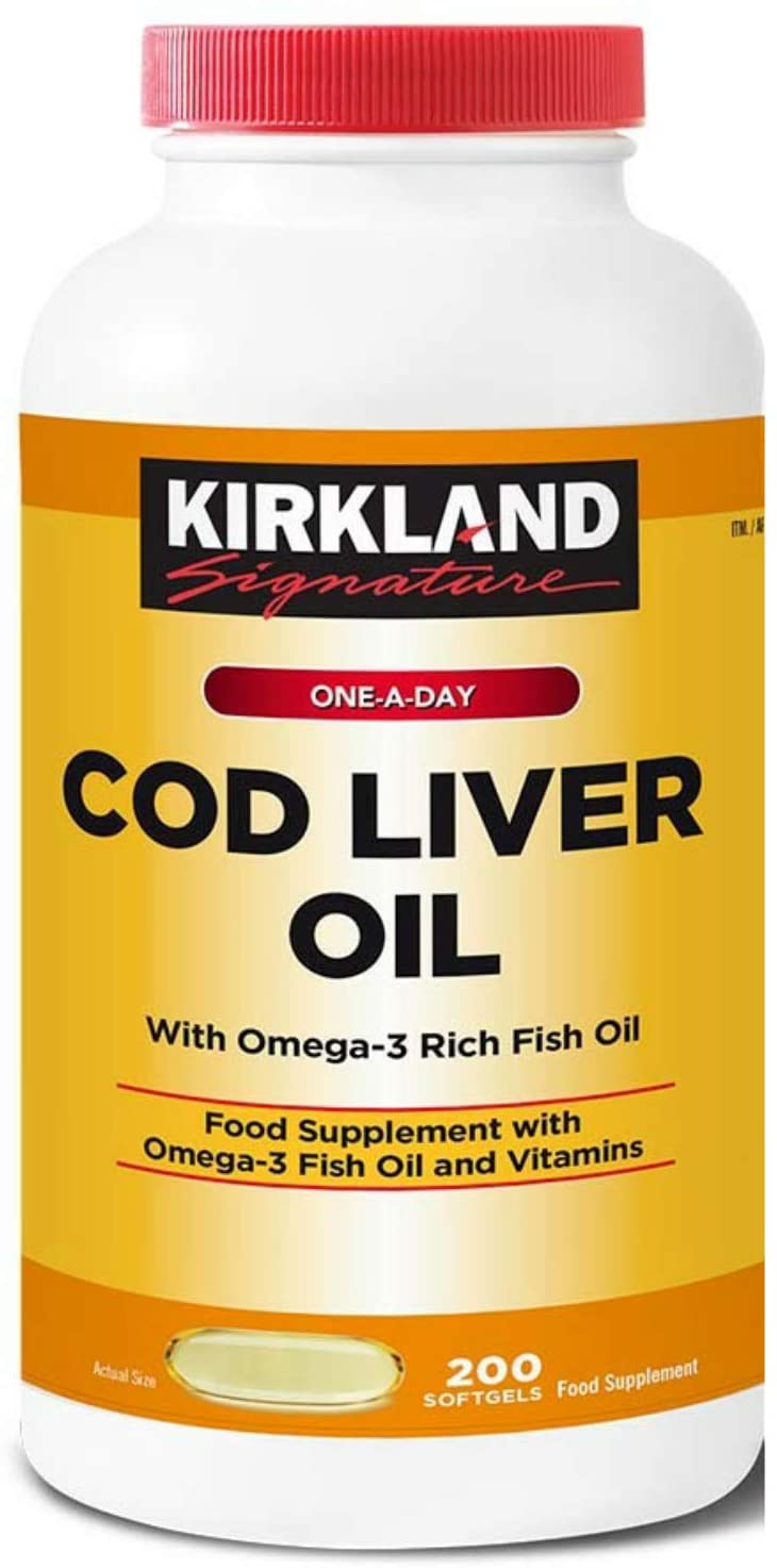 Kirkland Signature Cod Liver Oil + Omega 3 1150mg, 1 x 200 Count