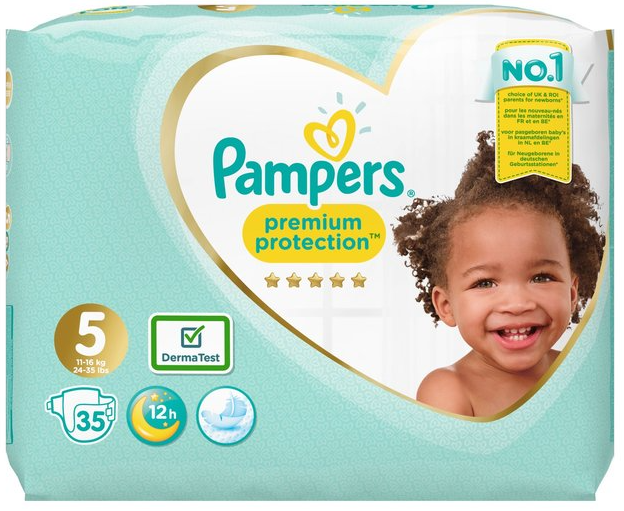 Pampers premium protection best sale nappies size 1