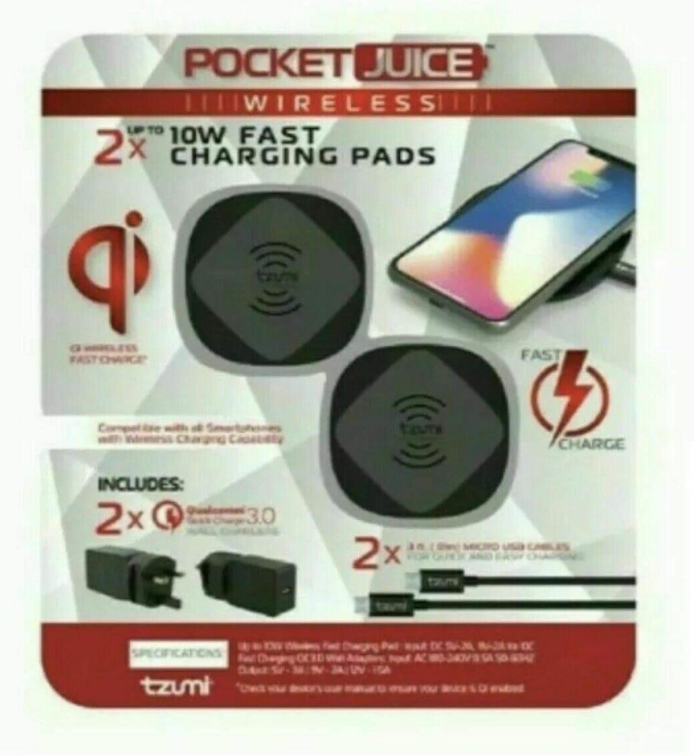 Pocket Juice Wireless Instant Fast Charging Desk Pads 10 Watts Twin 2