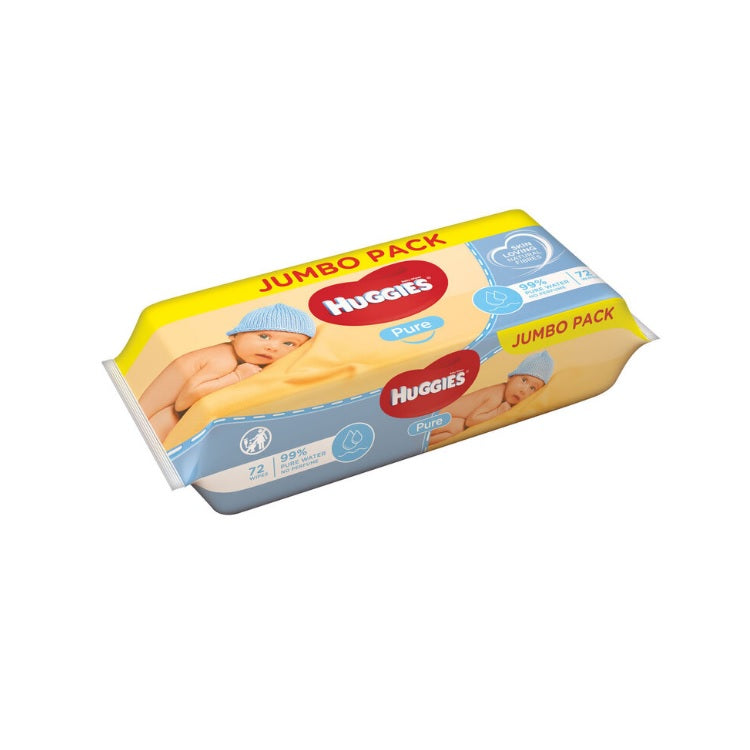 Huggies Pure Baby Wipes Pack of 1x72 Wipes
