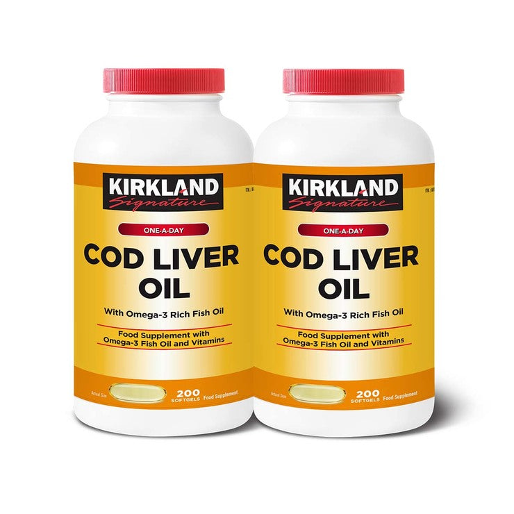 Kirkland Signature Cod Liver Oil Omega 1150mg, x 200 Count