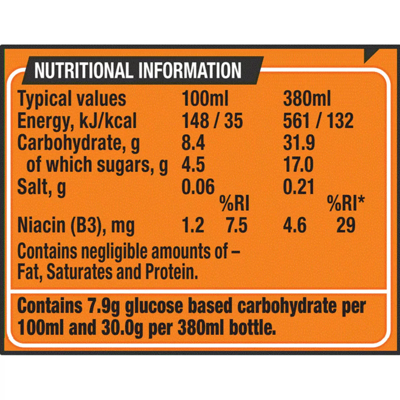 Lucozade Energy Orange Pack of 6 x 4 x 380ml