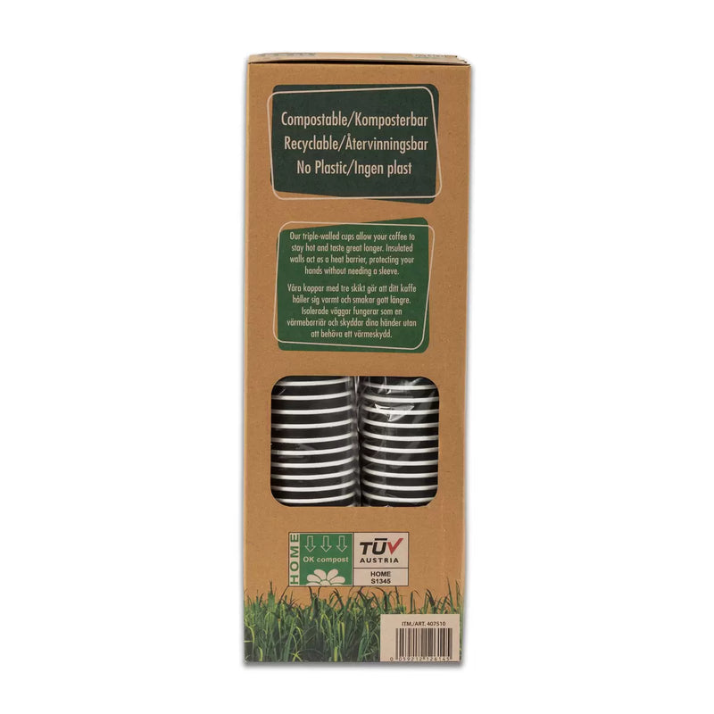 iECO Recyclable Triple Wall Hot Cups & Lids,340 ml, 12oz x 100 Pack