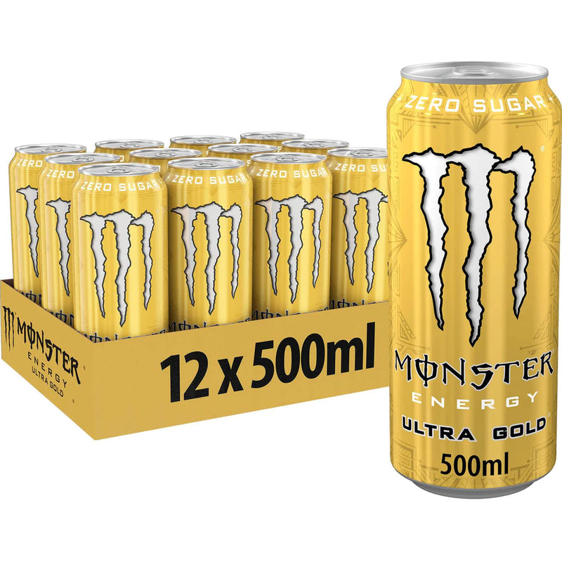Monster  Energy Drink Ultra Gold Zero Sugar 500ml Pack