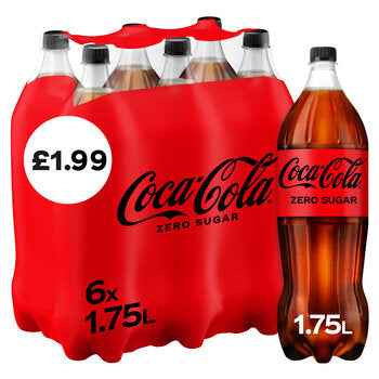 Coca Cola Zero sugar Soft Drink (cans / glassbottles / plastic bottles)