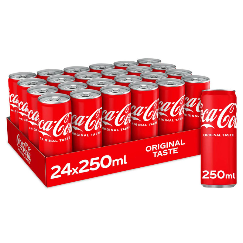 Coca Cola Original Soft Drink 250ml Cans