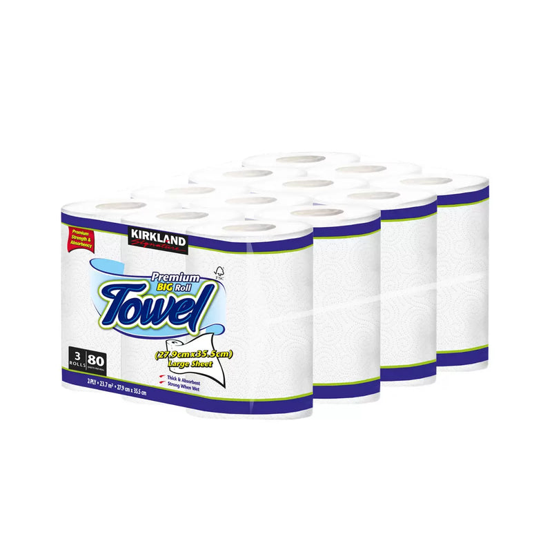 Kirkland Signature Kitchen Roll Towel Pack of  4x3x80 Sheet Pack