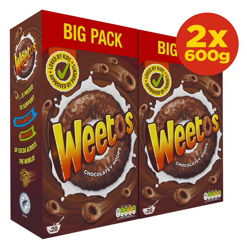 Weetos Chocolatey Hoops  Pack of 2x600g