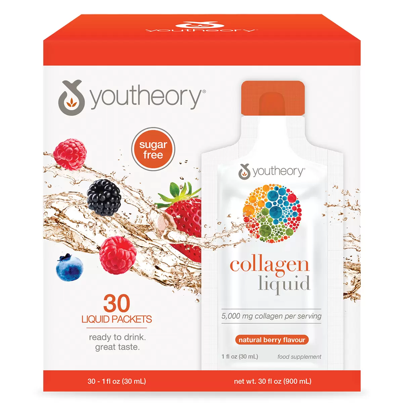 YouTheory Collagen Liquid Berry Flavor Pack of 30 x 30ml