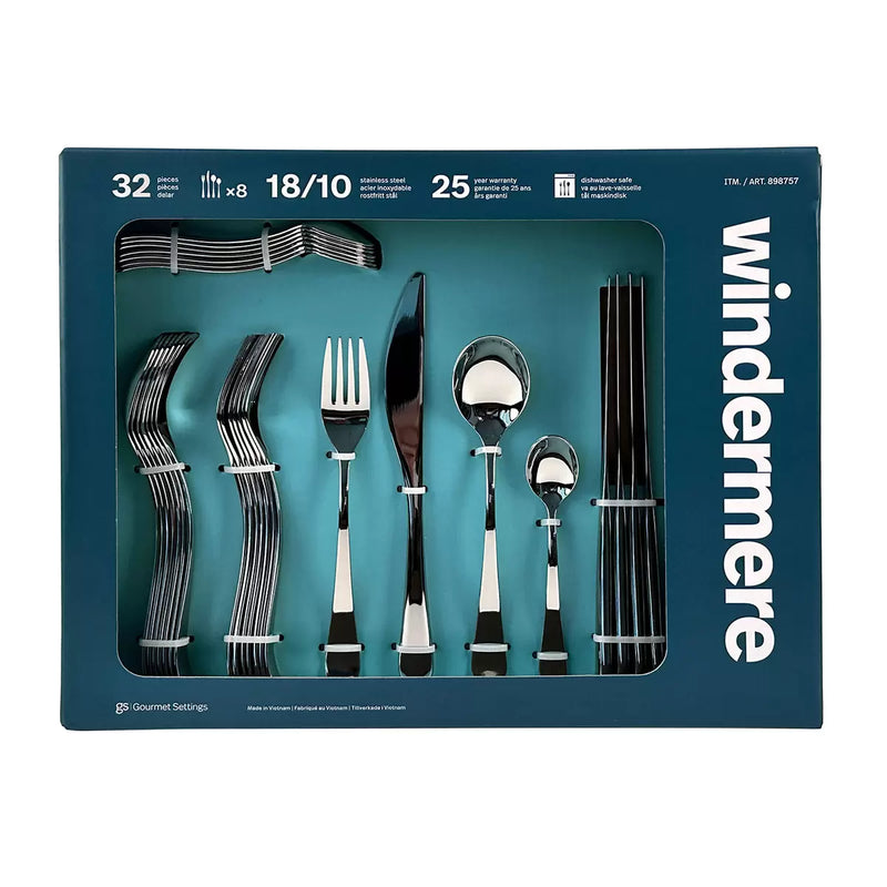 Gourmet Settings Windermere Stainless Steel Cutlery Set, 32 Piece