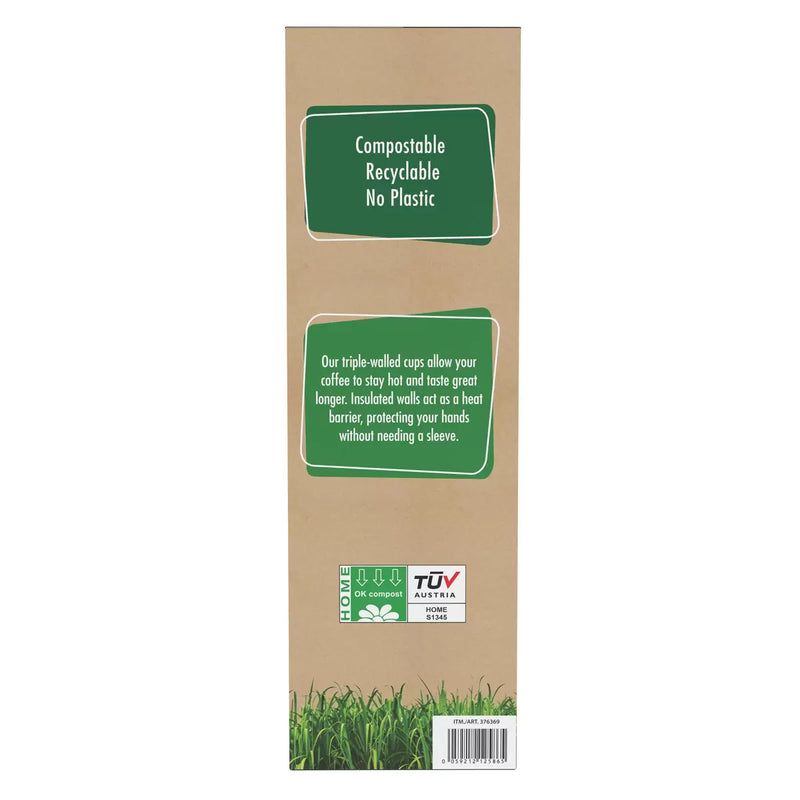 Ieco Recyclable Triple Wall Hot Cups & Lids, 473ml, 16oz x 100 Pack