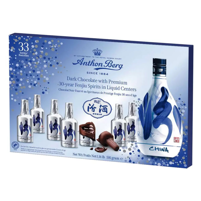 Anthon Berg Liquor Filled Baijiu Chocolate Bottles Pack of  1x516g