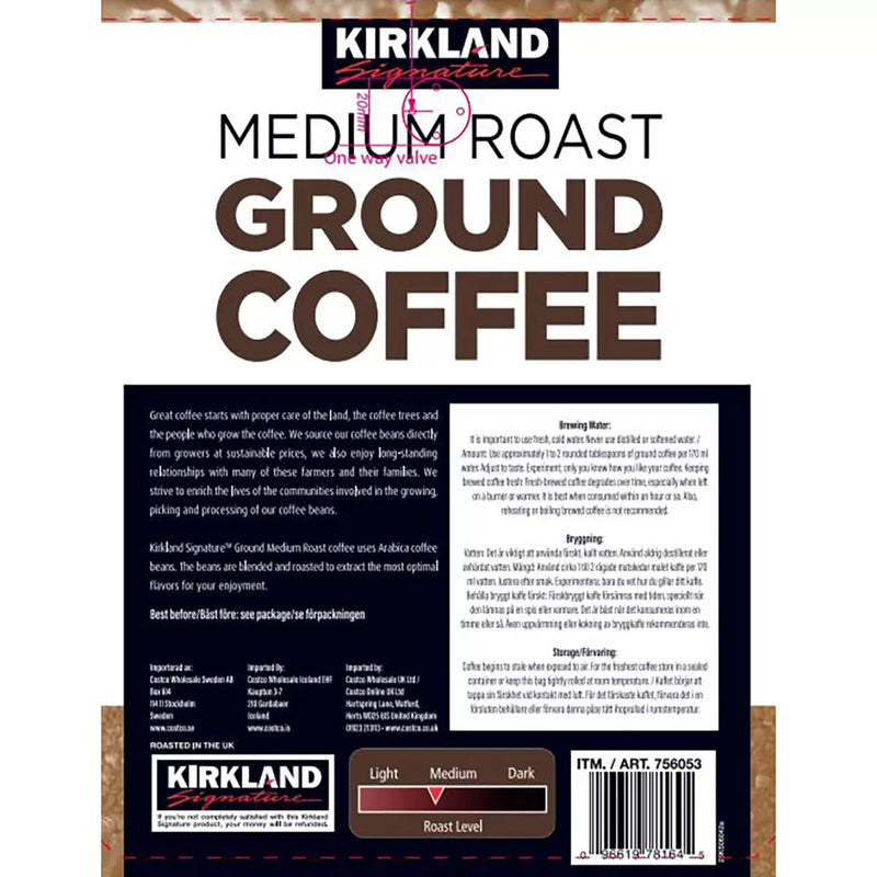 Kirkland Signature Ground Coffee Medium Roast Pack of 1.13kg