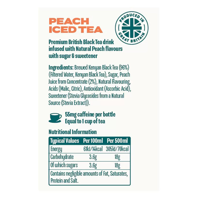 Harry Brompton's Peach Iced Tea Pack of 12x500ml