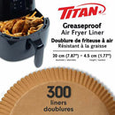 Titan Air Fryer Liner 20cm, 300 Pack