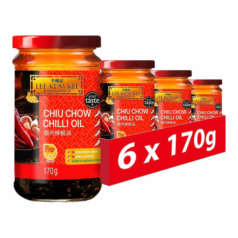 Lee Kum Kee Chiu Chow Chilli Oil Pack of 6 x 170g