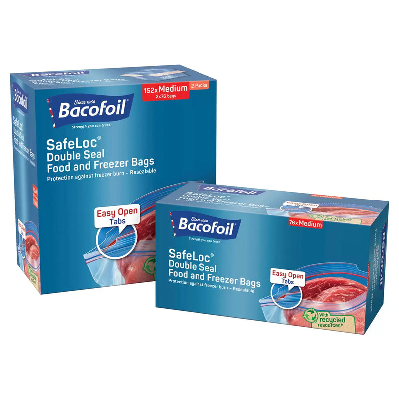 Bacofoil Safeloc Food and Freezer Medium Bags pack of 152