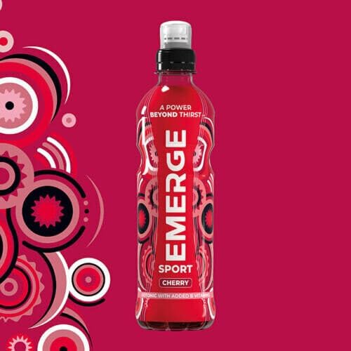 Emerge Isotonic Cherry Sport Energy Drinks with Vitamin B Pack of 12x500ml