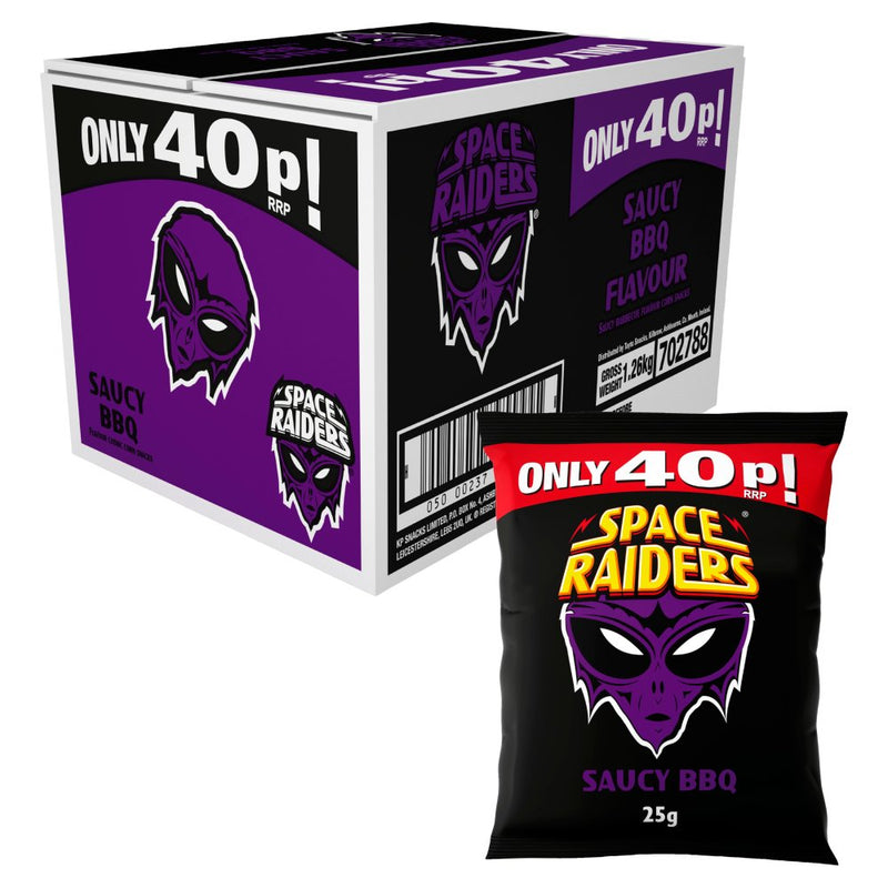 Space Raiders Saucy BBQ Crisps Pack of 36 x 25g