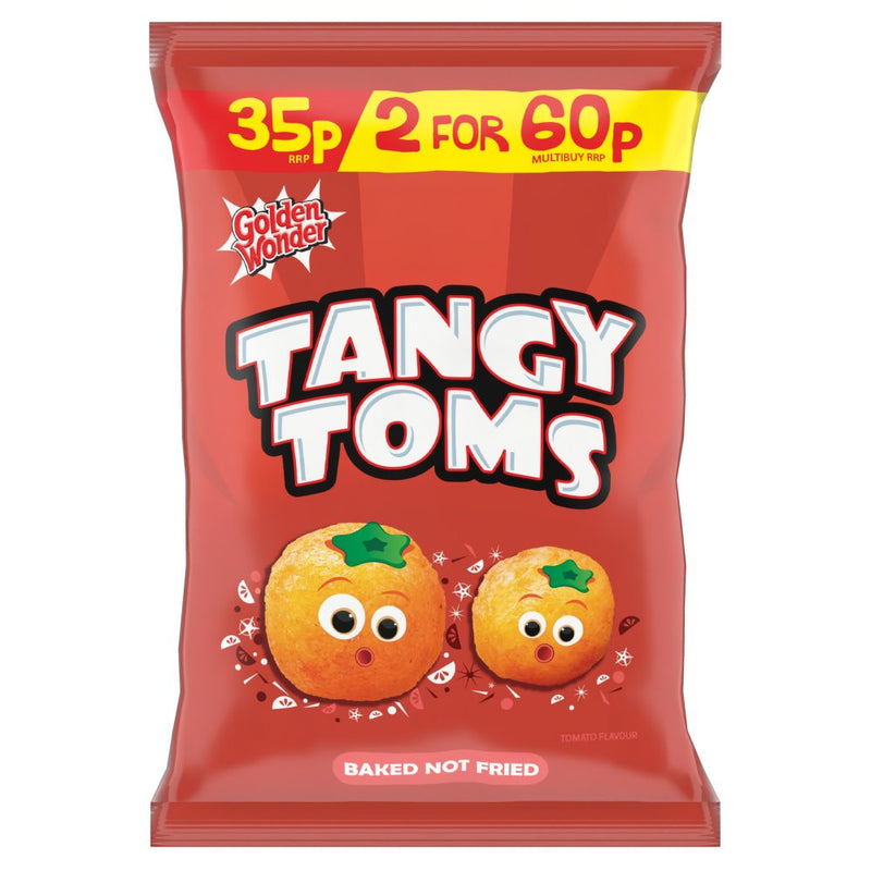 Golden Wonder Tangy Toms Tomato Flavour Pack of 36 x 22g