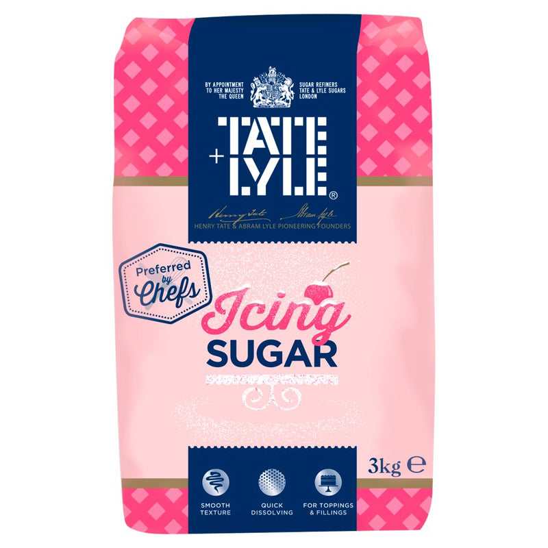 Tate and Lyle Fairtrade Icing Sugar Pack of 3 kg Paper Bag