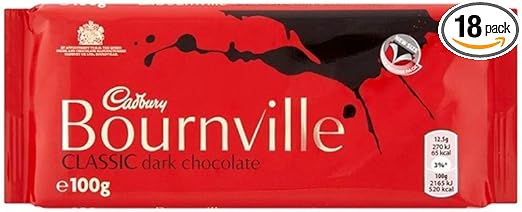 Cadbury Bournville Classic Dark Chocolate Bar  18 X 100g