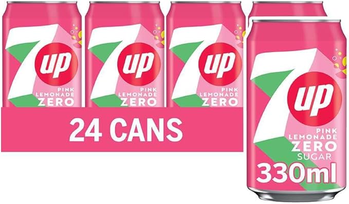 7UP Zero Pink Lemonade Pack of 24 x 330ml
