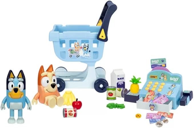Bluey's My Size 26 Piece Shopping Set with Cart