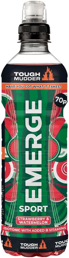 Emerge Isotonic Strawberry & Watermelon Sport Energy Drinks with Vitamin B Pack of 12x500ml