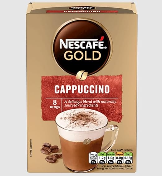 NESCAFÉ Gold Cappuccino Instant Coffee, 8 Sachets, (Pack of 6, Total 48 Sachets)