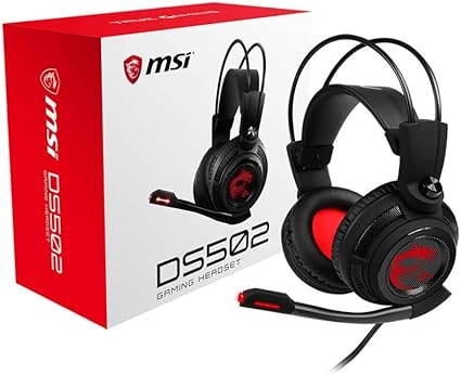 MSI DS502 7.1 Virtual Surround Sound Gaming Headset 'Black with Ambient MSI Dragon Logo