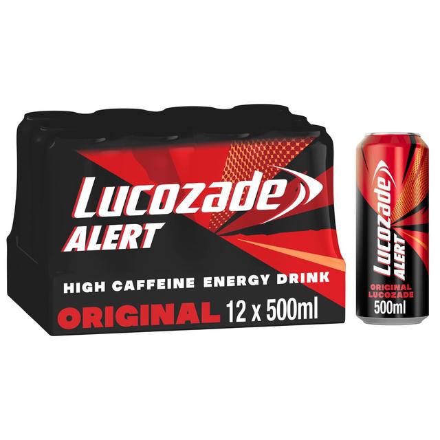 Lucozade Alert Original Energy Drink Pack of 12 x 500ml can