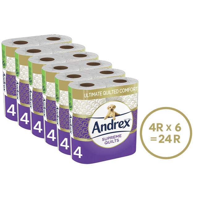 Andrex Supreme Quilts Quilted Toilet Paper Varity pack of rolls