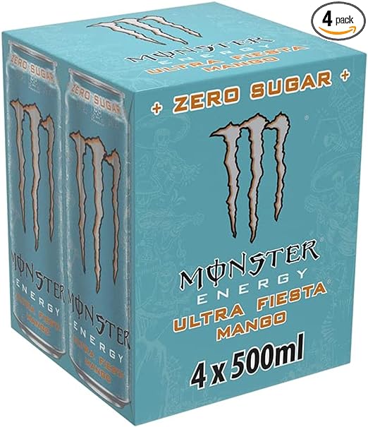 Monster Energy Drink Ultra Fiesta Mango Zero Sugar  500ml Pack