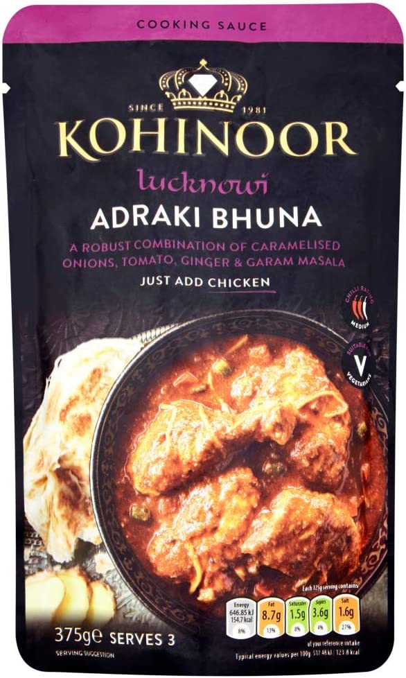 Kohinoor Lucknowi Adraki Bhuna Cooking Sauce 6 X 375GM