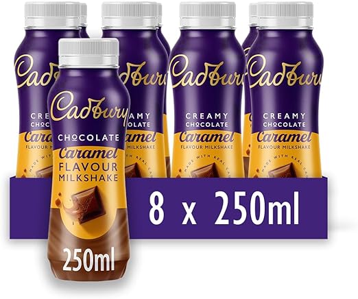 Cadbury Caramel and Chocolate Milkshake Pack of 8 x250ml