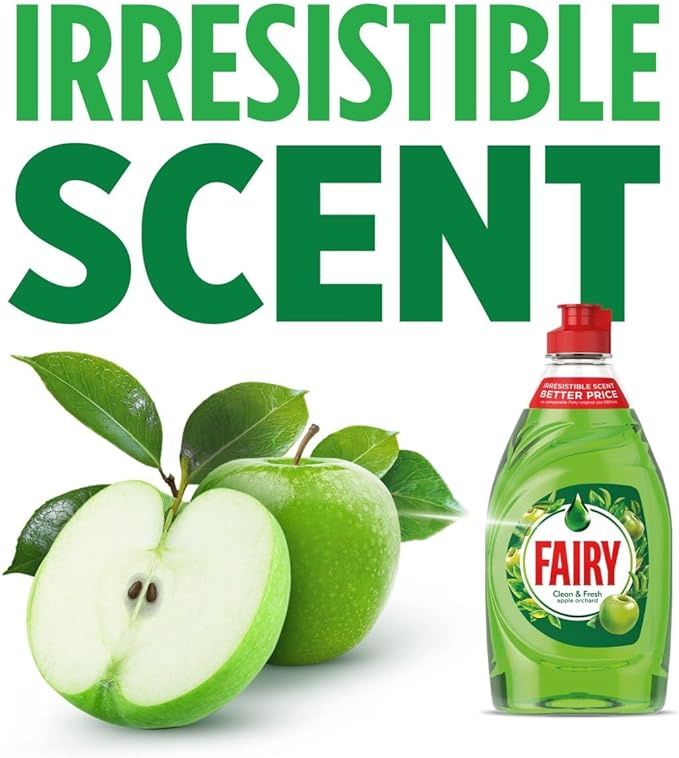 Fairy Clean & Fresh Washing Up Liquid Apple Pack of 10 x 320 ml