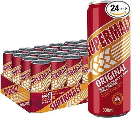Supermalt Original Malt Drink of- 24 x 330ml Cans