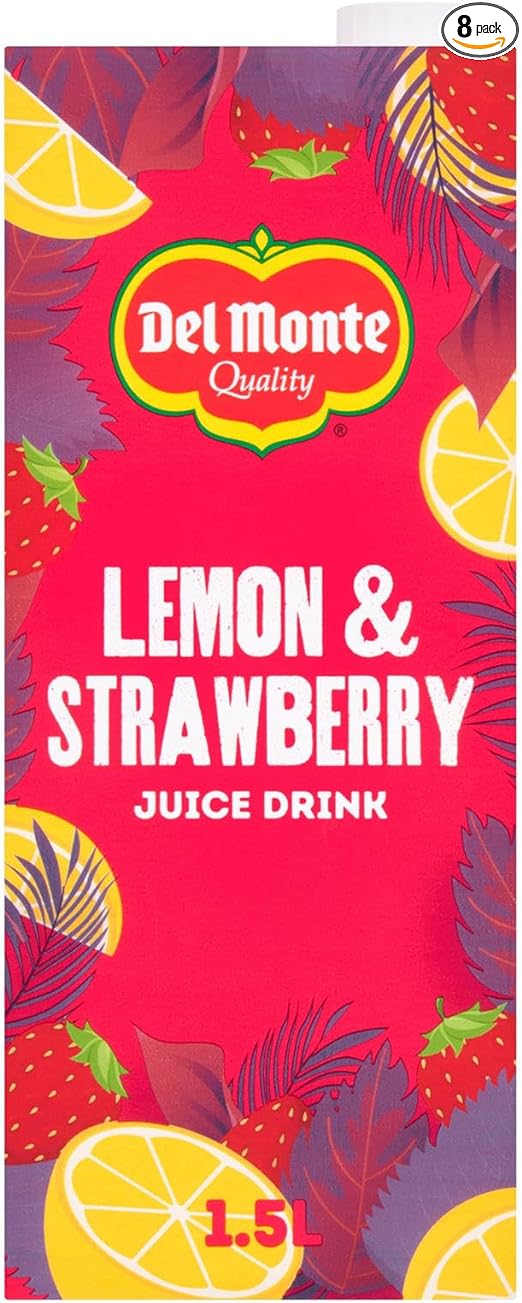 Del monte Strawberry  Lemon Juice Drinks Pack of 8x1.5ltr