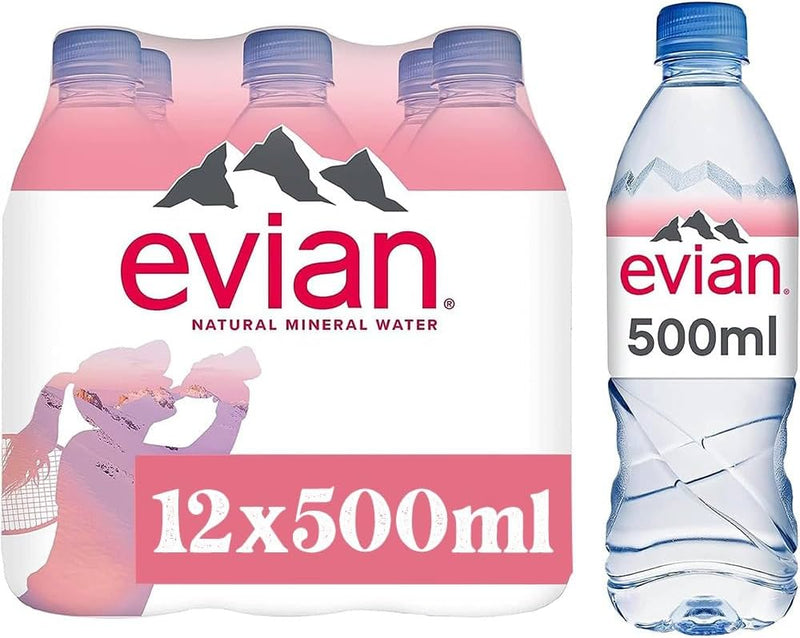 Evian Natural Mineral Water Pack of 500ml bottles