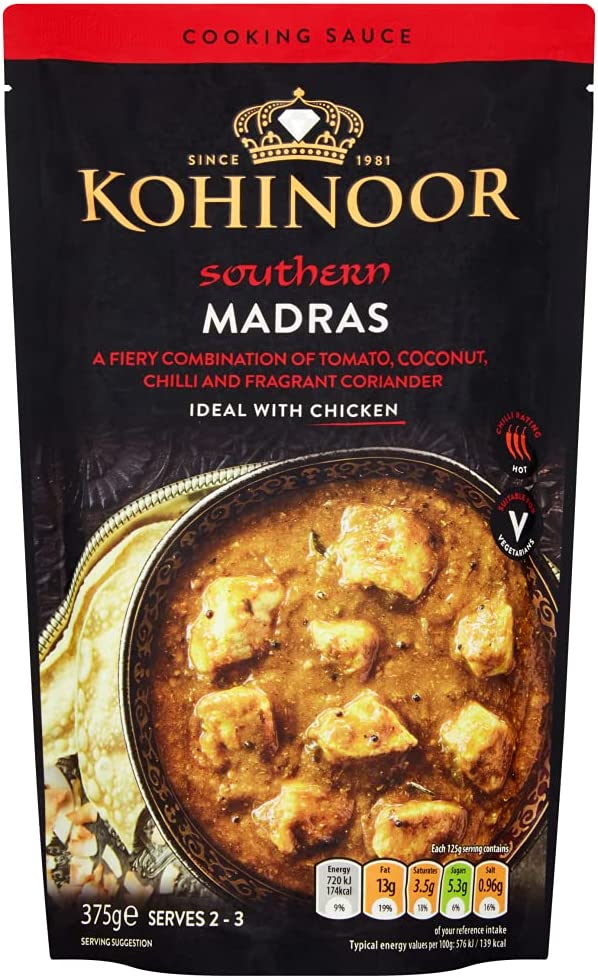 Kohinoor Southern Madras Cooking Sauce Pack of 6x375g
