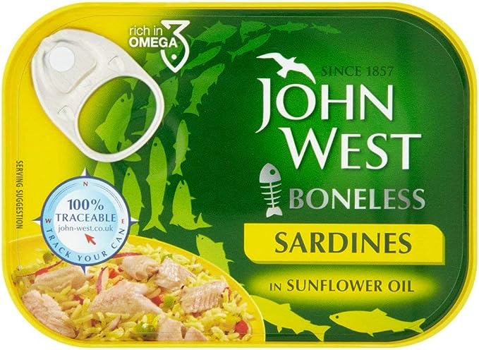 John West Boneless Sardines in Sunflower Oil  12 X 95g