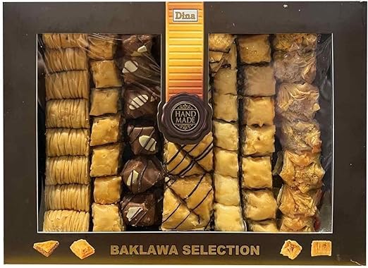 Dina Baklawa Selection Sweets Cashew Walnut Pistachio Nuts Chocolate Baklava 1kg