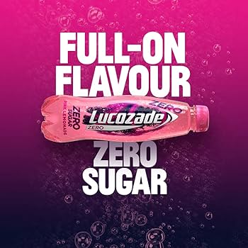 Lucozade Energy Drink Pink Lemonade Zero sugar Pack of 500ml bottles