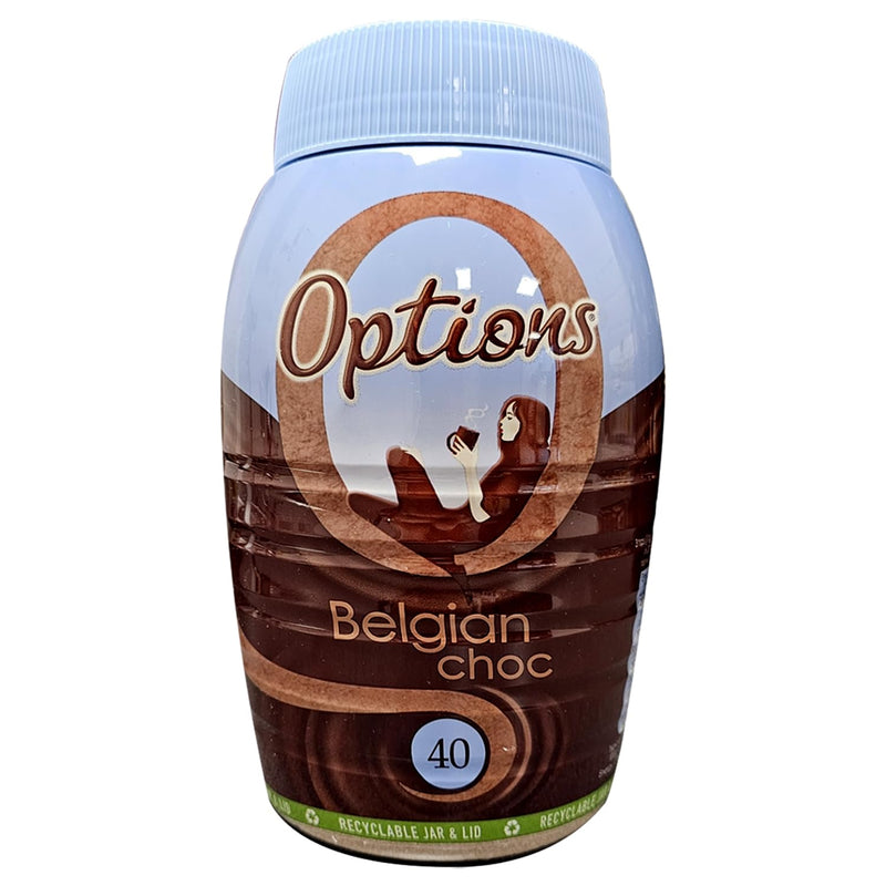 Options Belgian Chocolate Instant Hot Chocolate Drink Pack of 2 x 395g