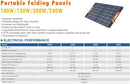 100W Portable Solar Panel Foldable Solar Charger 2 USB + DC Outputs Compatible with Generators Power .