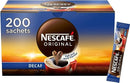 NESCAFE Original Decaf Instant Coffee Sachets - 200 x 1.8g Sticks