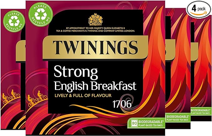 Twinings English Strong Breakfast Teabag (Pack Of - 4 x 80's)